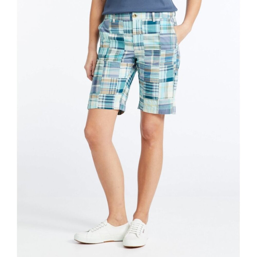 NWT LL Bean Womens Size 2 Multicolor Washed Patchwork Bermuda Shorts NEW - Picture 4 of 6